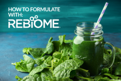 Greens shake representing ReBiome formulation for gut health products
