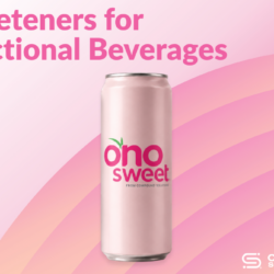 A slim unbranded beverage can representing a natural, stevia-free sweetener for functional beverages.